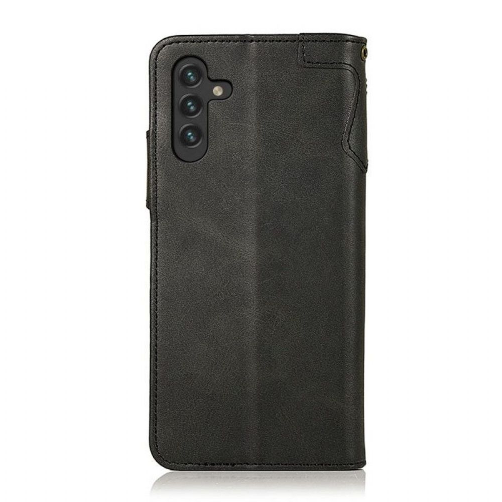 Flip Case Für Samsung Galaxy A13 5G / A04s Khazneh Magnetknopf