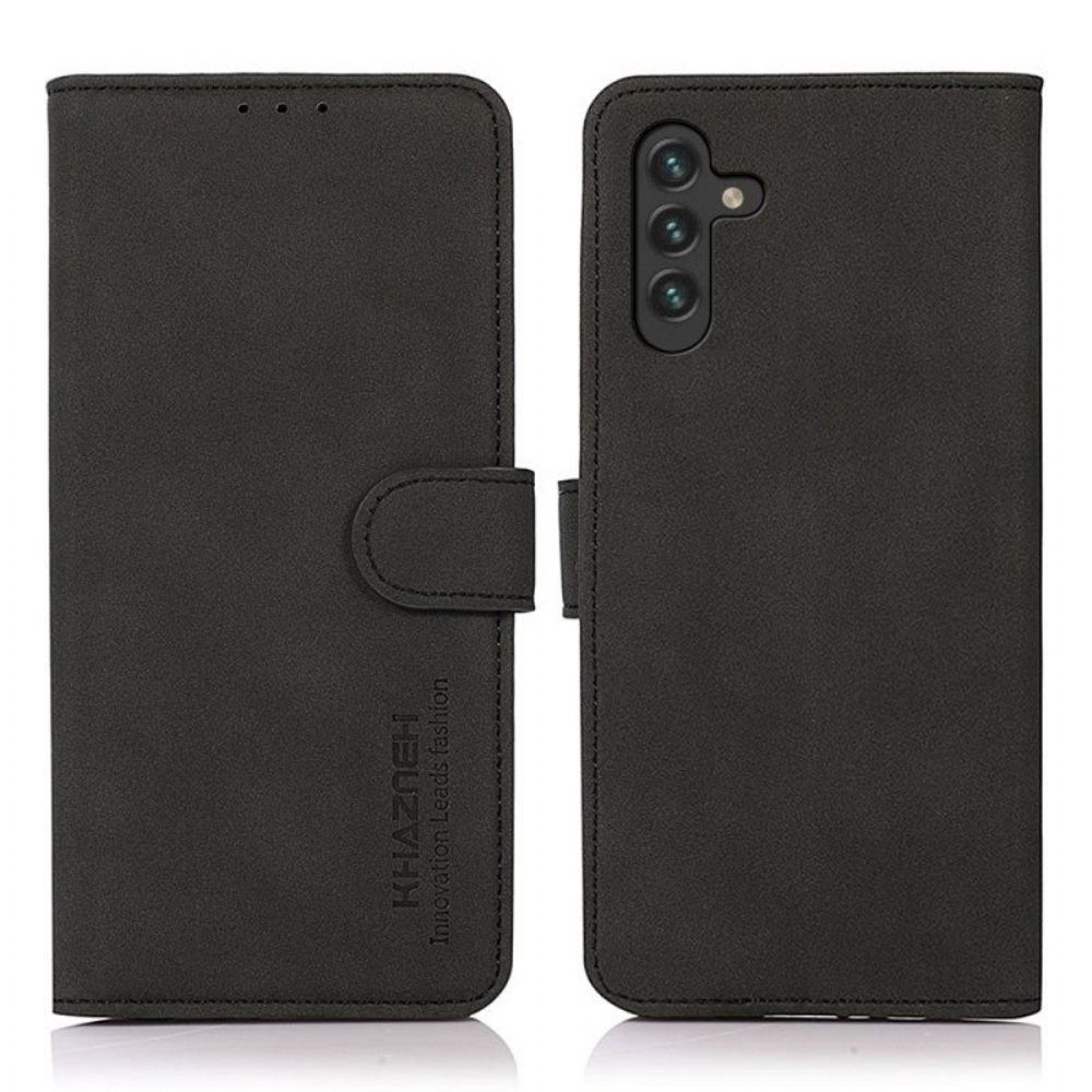 Flip Case Für Samsung Galaxy A13 5G / A04s Khazneh Textur Ledereffekt