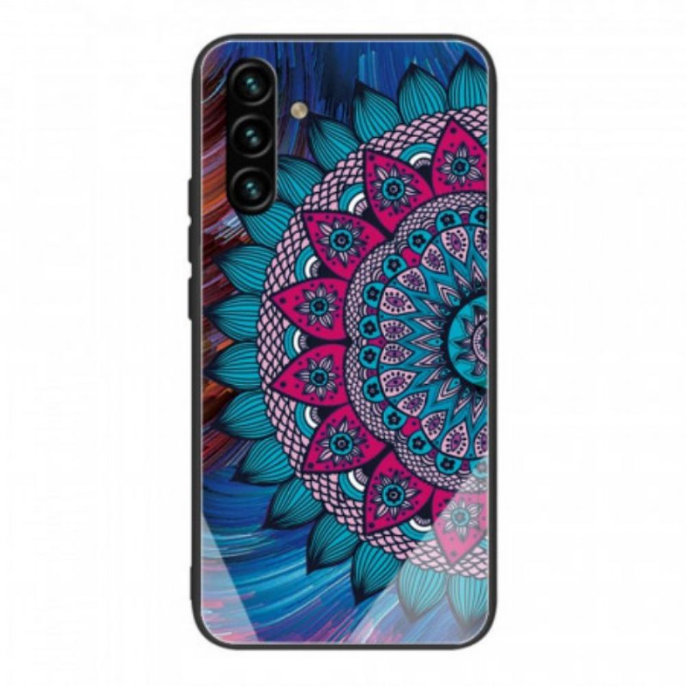 Handyhülle Für Samsung Galaxy A13 5G / A04s Mandala-gehärtetes Glas