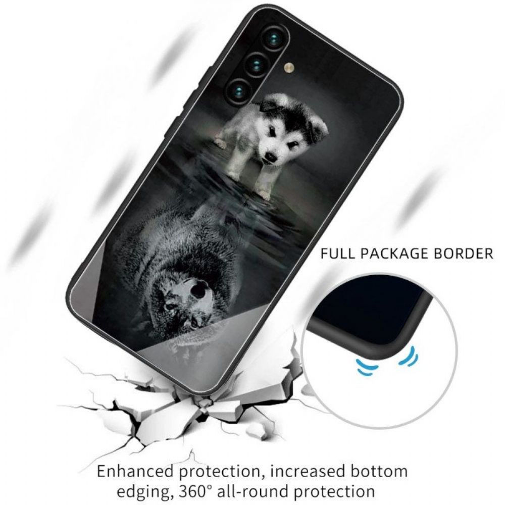 Handyhülle Für Samsung Galaxy A13 5G / A04s Puppy Dream Gehärtetes Glas