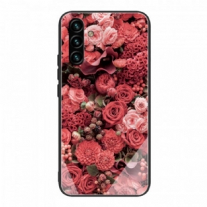 Handyhülle Für Samsung Galaxy A13 5G / A04s Rosenblüten Aus Gehärtetem Glas