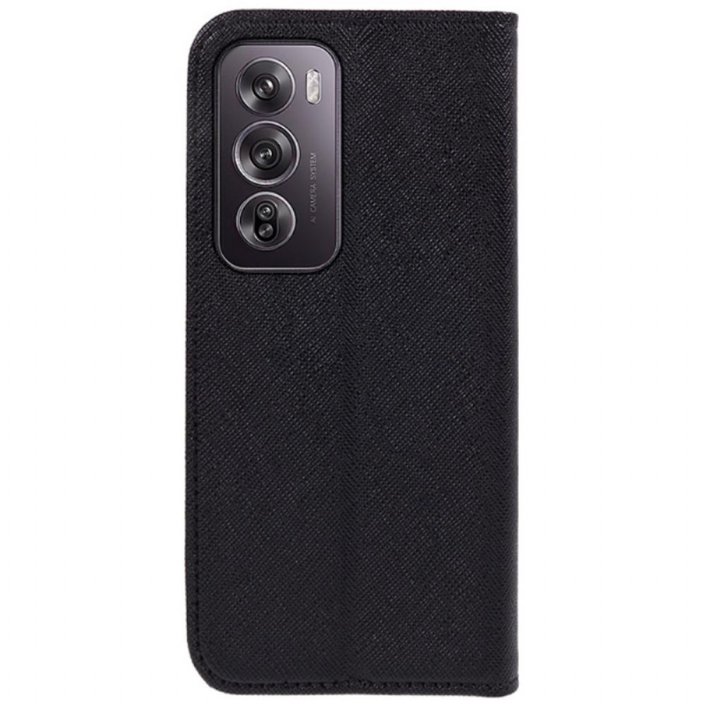 Flip Case Oppo Reno 12 5g Handyhülle Kreuztextur