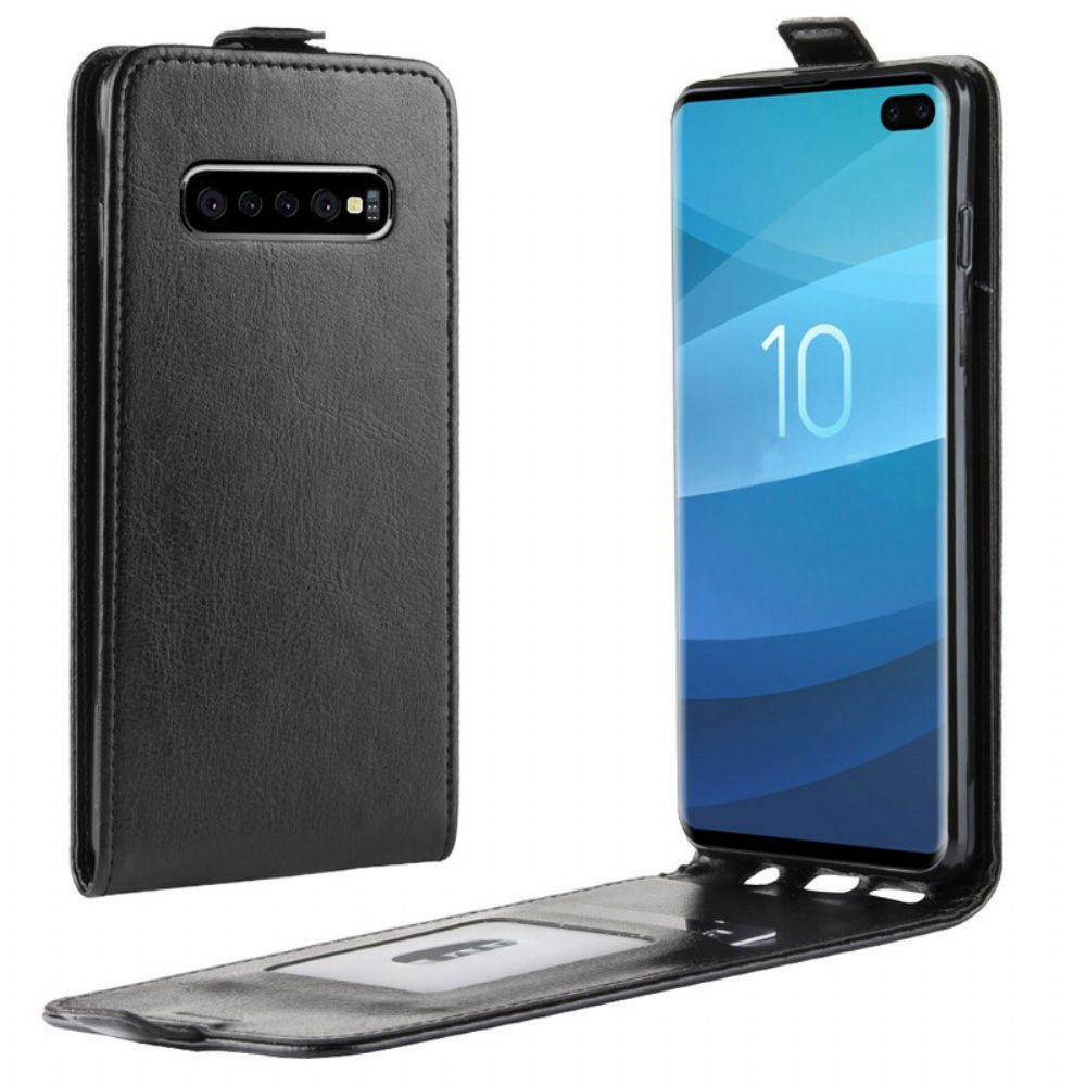 Flip Case Für Samsung Galaxy S10 5G Flip Case Faltbarer Ledereffekt