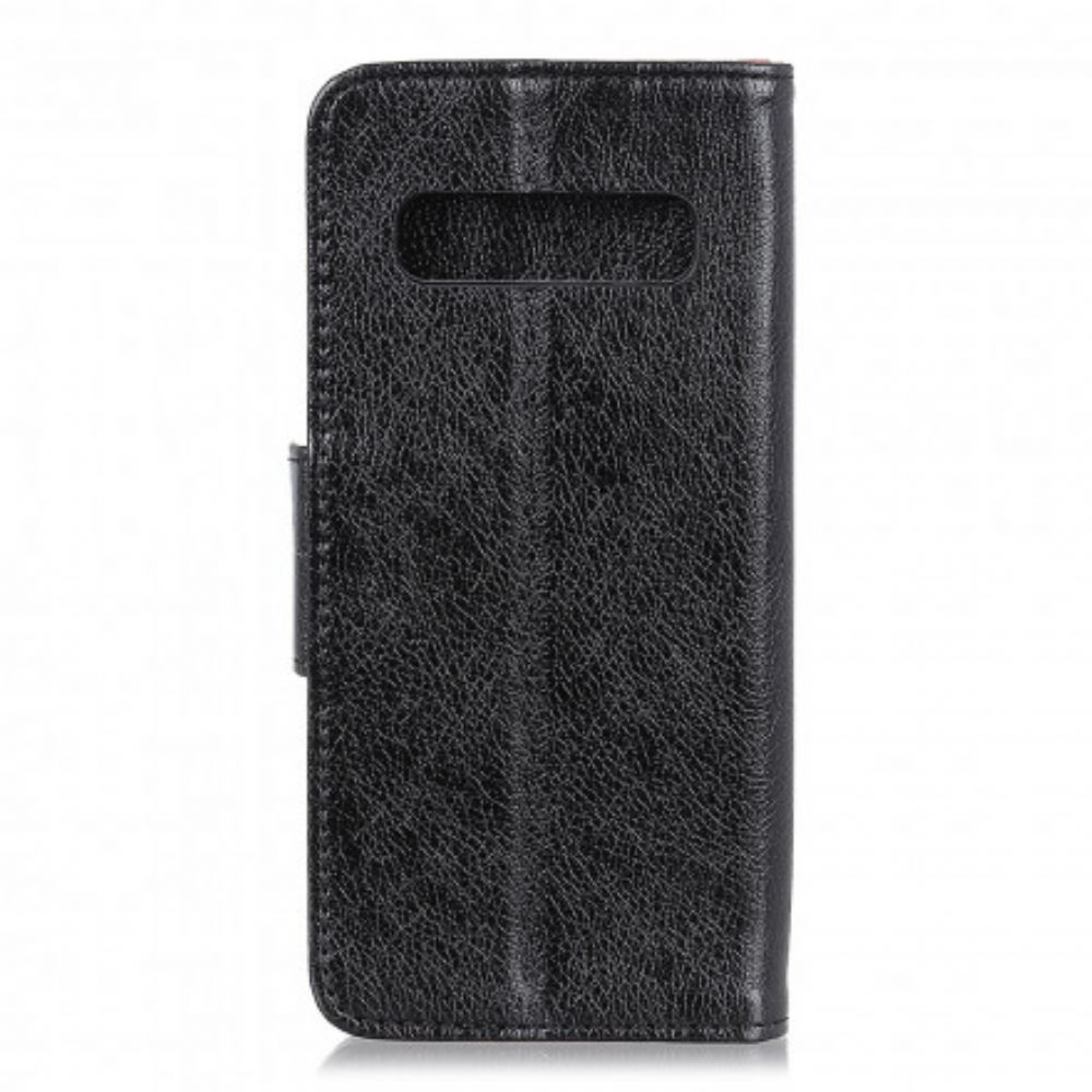 Flip Case Für Samsung Galaxy S10 5G Spaltnappaleder