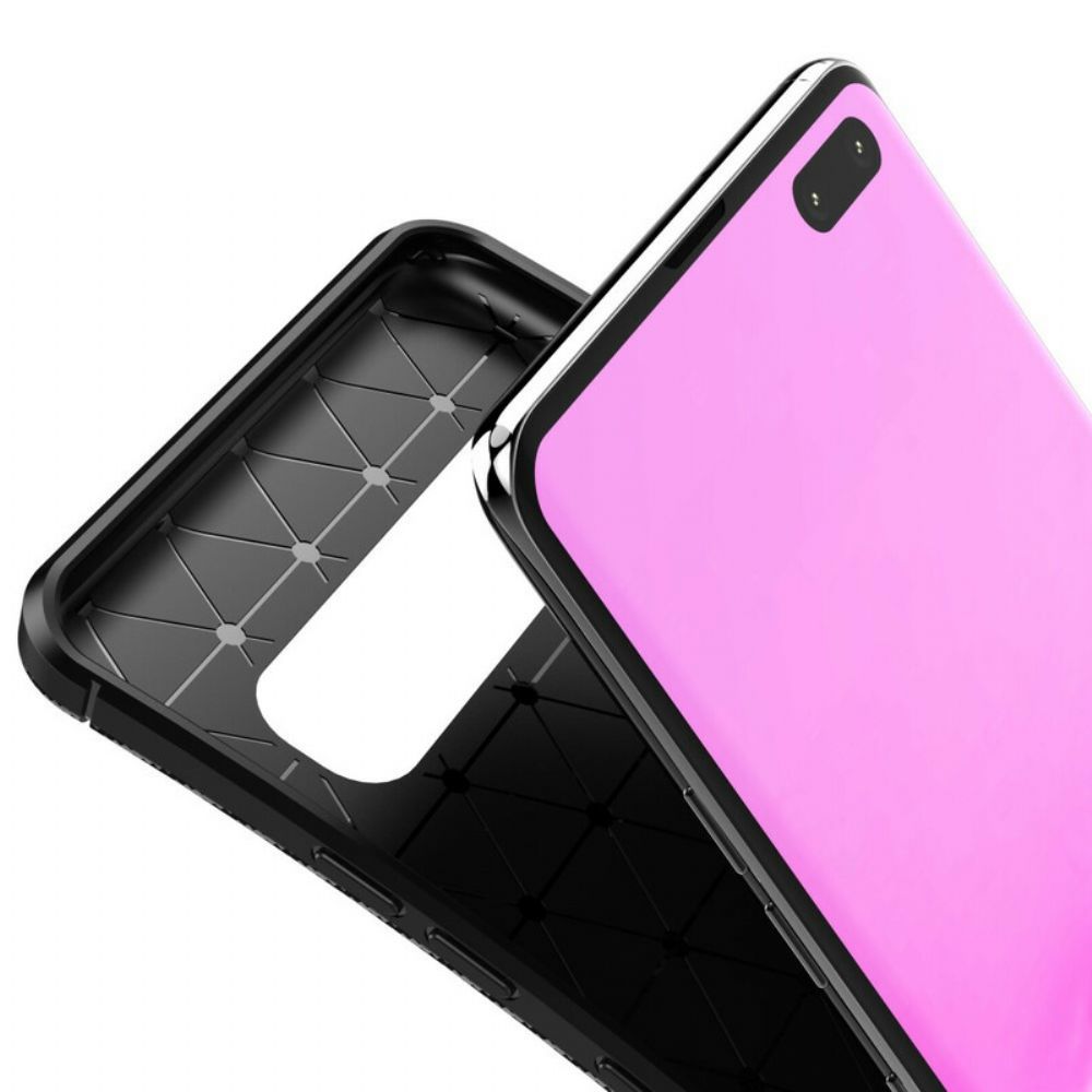 Handyhülle Für Samsung Galaxy S10 5G Flexible Kohlefaserstruktur