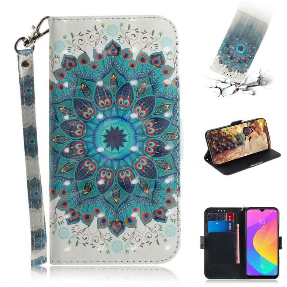 Flip Case Für Xiaomi Mi A3 Mit Kordel Meisterhaftes Riemchen-mandala