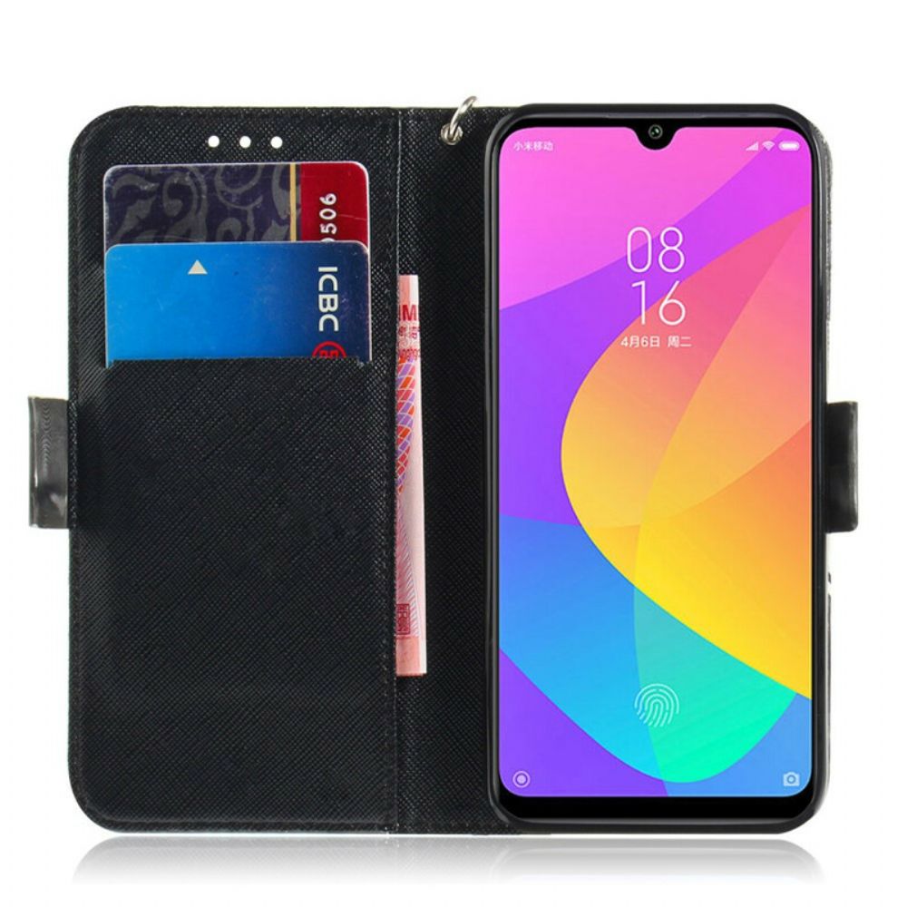 Flip Case Für Xiaomi Mi A3 Mit Kordel Meisterhaftes Riemchen-mandala