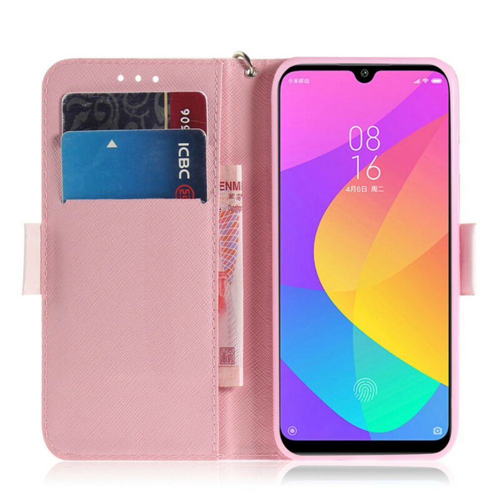 Flip Case Für Xiaomi Mi A3 Mit Kordel Riemenpumpe