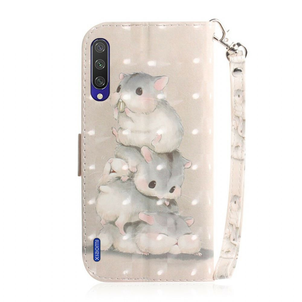 Flip Case Für Xiaomi Mi A3 Mit Kordel Zapfenhamster