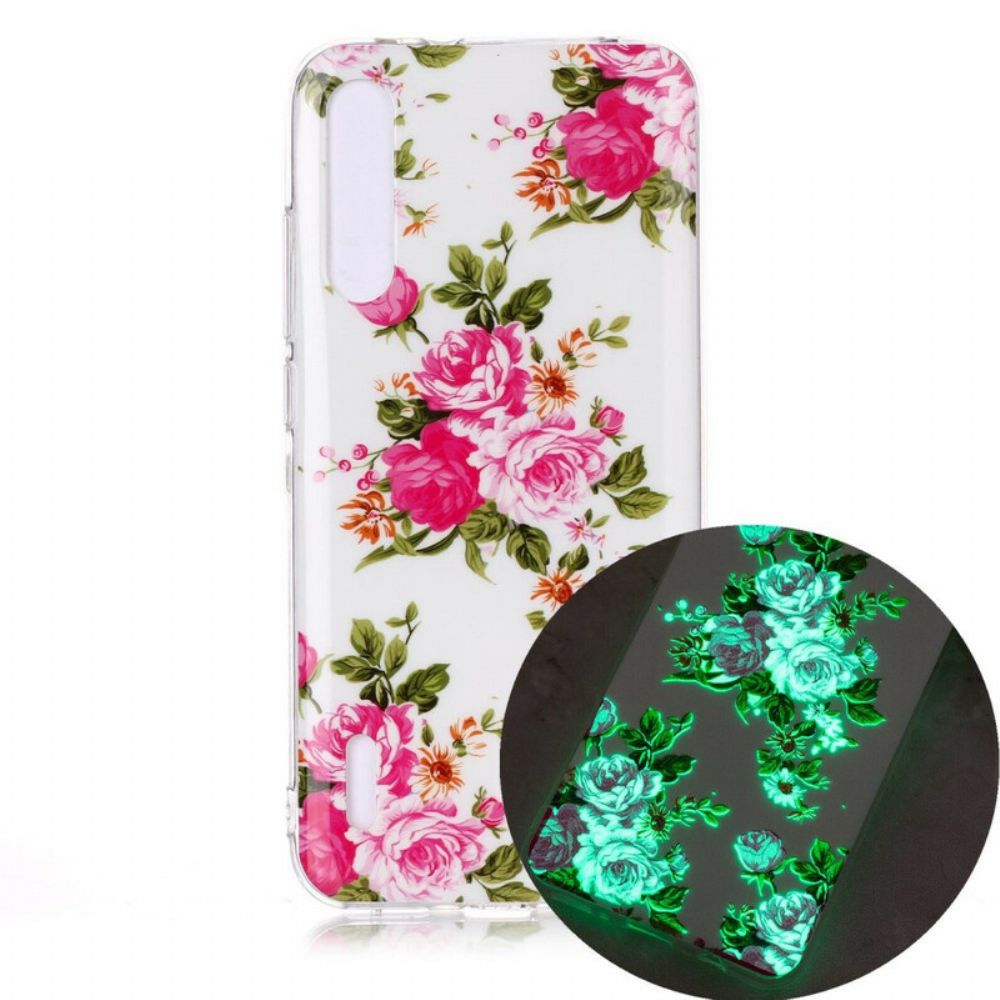 Handyhülle Für Xiaomi Mi A3 Fluoreszierende Freiheitsblumen