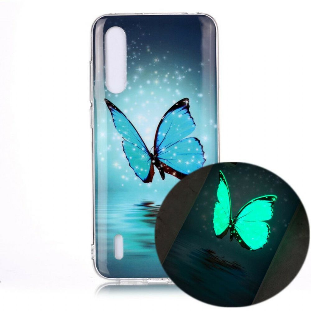 Hülle Für Xiaomi Mi A3 Fluoreszierender Blauer Schmetterling