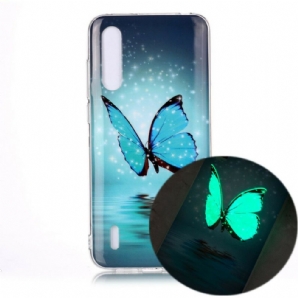 Hülle Für Xiaomi Mi A3 Fluoreszierender Blauer Schmetterling