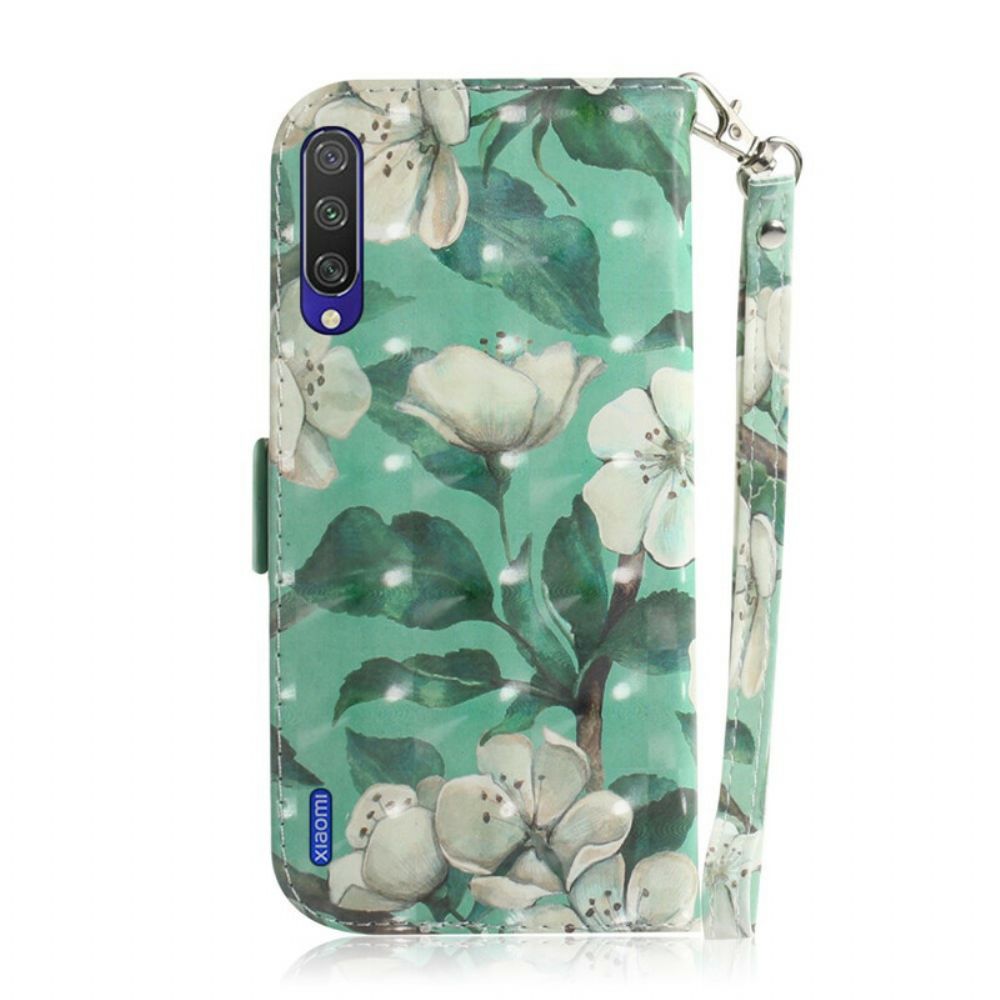 Lederhüllen Für Xiaomi Mi A3 Mit Kordel Tanga Blumenzweig