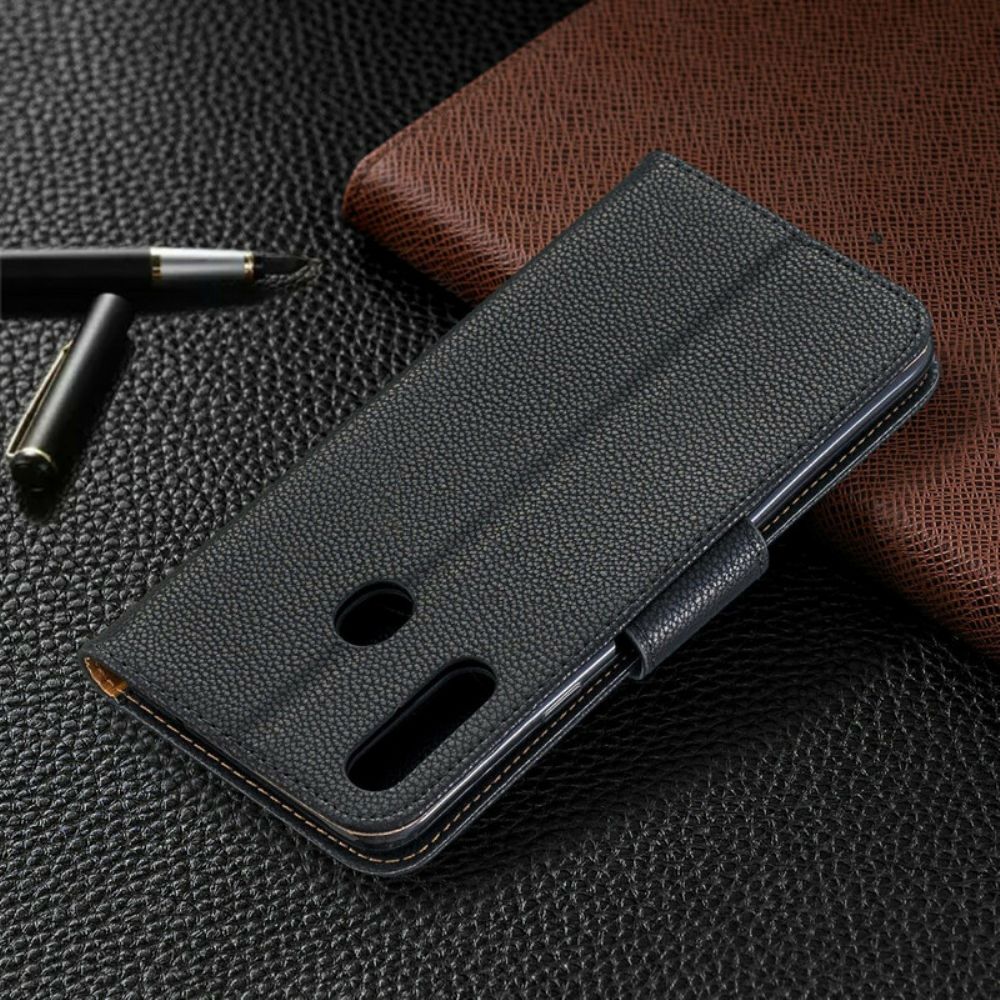 Lederhüllen Für Samsung Galaxy A20s Flip Case Litschi-klappe Schräg