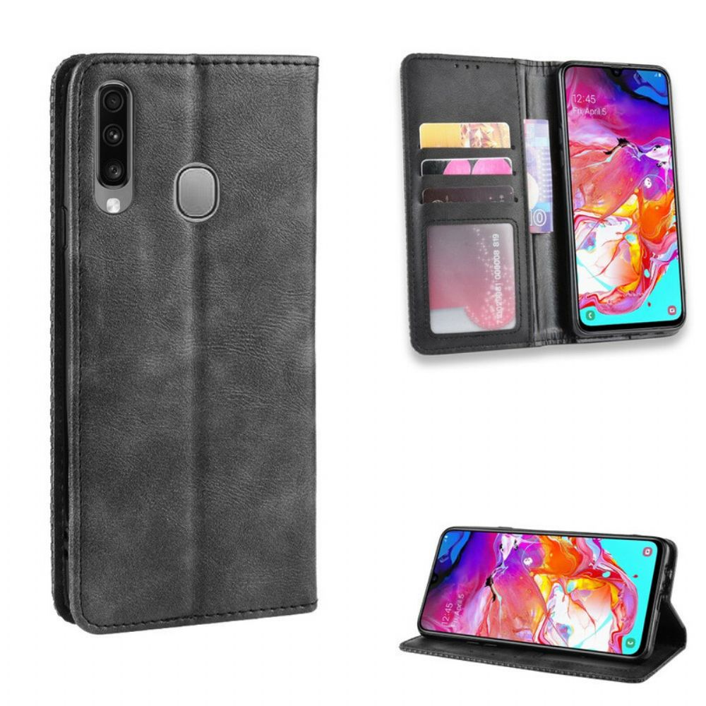 Schutzhülle Für Samsung Galaxy A20s Flip Case Stilisierter Vintage-ledereffekt