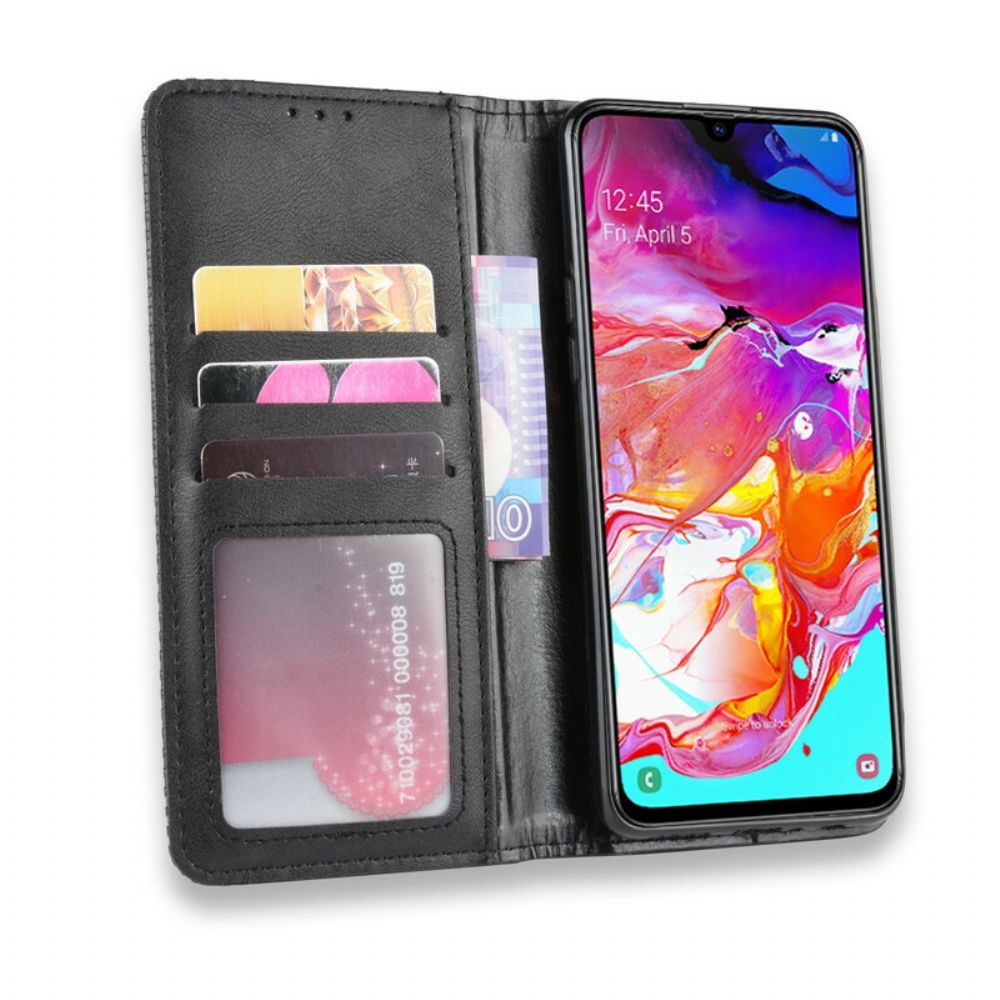 Schutzhülle Für Samsung Galaxy A20s Flip Case Stilisierter Vintage-ledereffekt