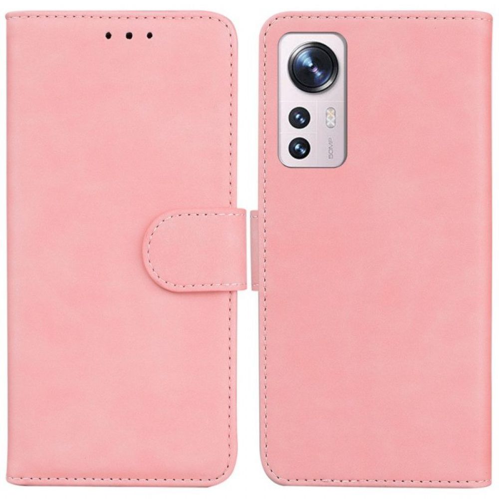 Flip Case Für Xiaomi 12 Pro Glattes Leder