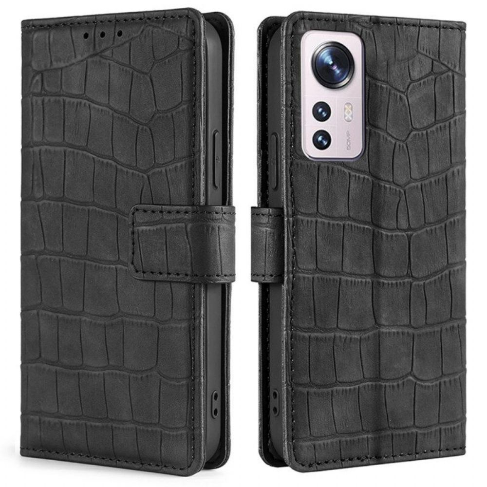 Flip Case Für Xiaomi 12 Pro Hautberührungskrokodil