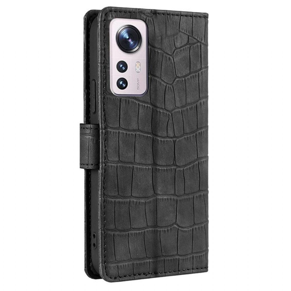 Flip Case Für Xiaomi 12 Pro Hautberührungskrokodil