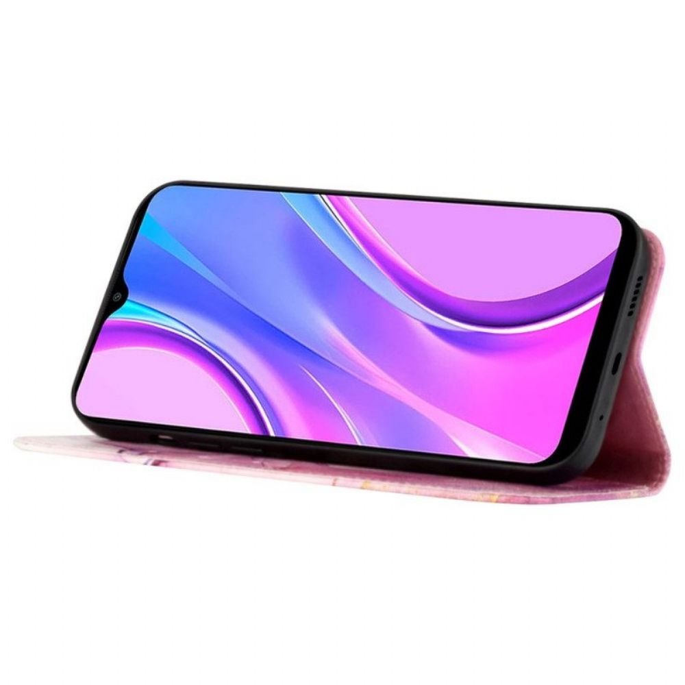 Flip Case Für Xiaomi 12 Pro Mit Kordel Gestreifter Aquarellmarmor