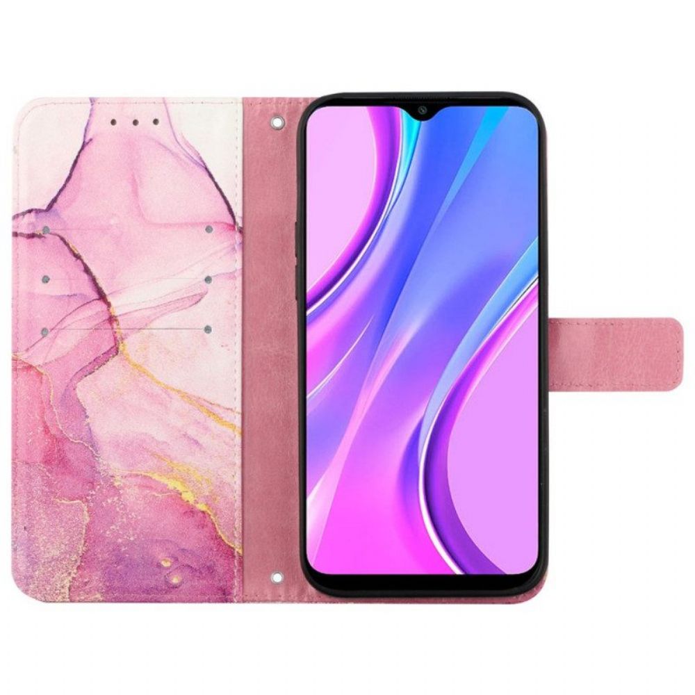 Flip Case Für Xiaomi 12 Pro Mit Kordel Gestreifter Aquarellmarmor