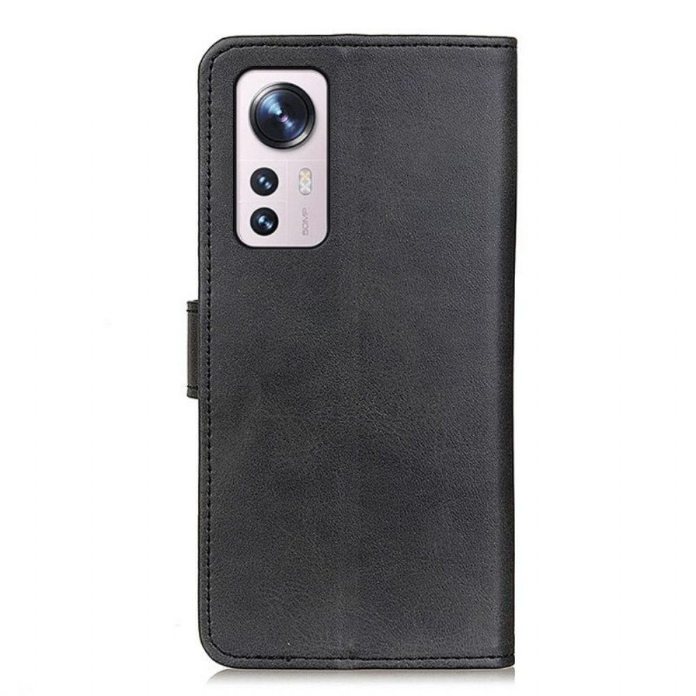 Flip Case Für Xiaomi 12 Pro Retro-mattledereffekt