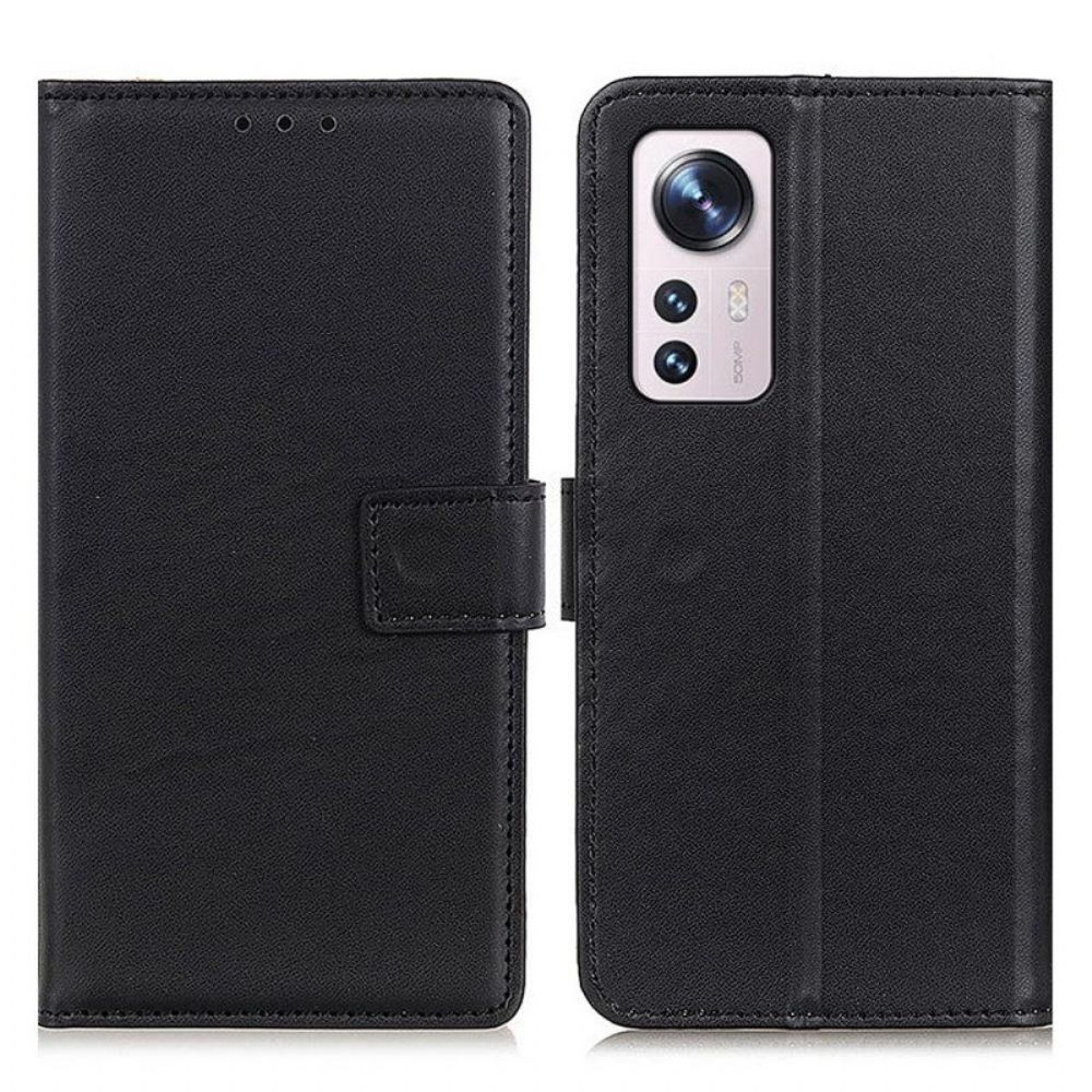 Flip Case Für Xiaomi 12 Pro Schlichtes Kunstleder