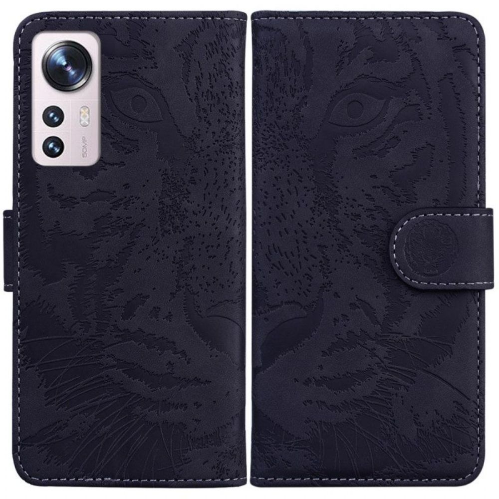 Flip Case Für Xiaomi 12 Pro Tiger-fußabdruck