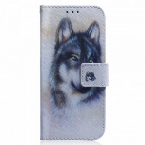 Flip Case Für Xiaomi 12 Pro Wolf-malerei