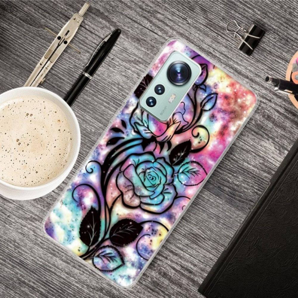 Handyhülle Für Xiaomi 12 Pro Grafisches Blumensilikon