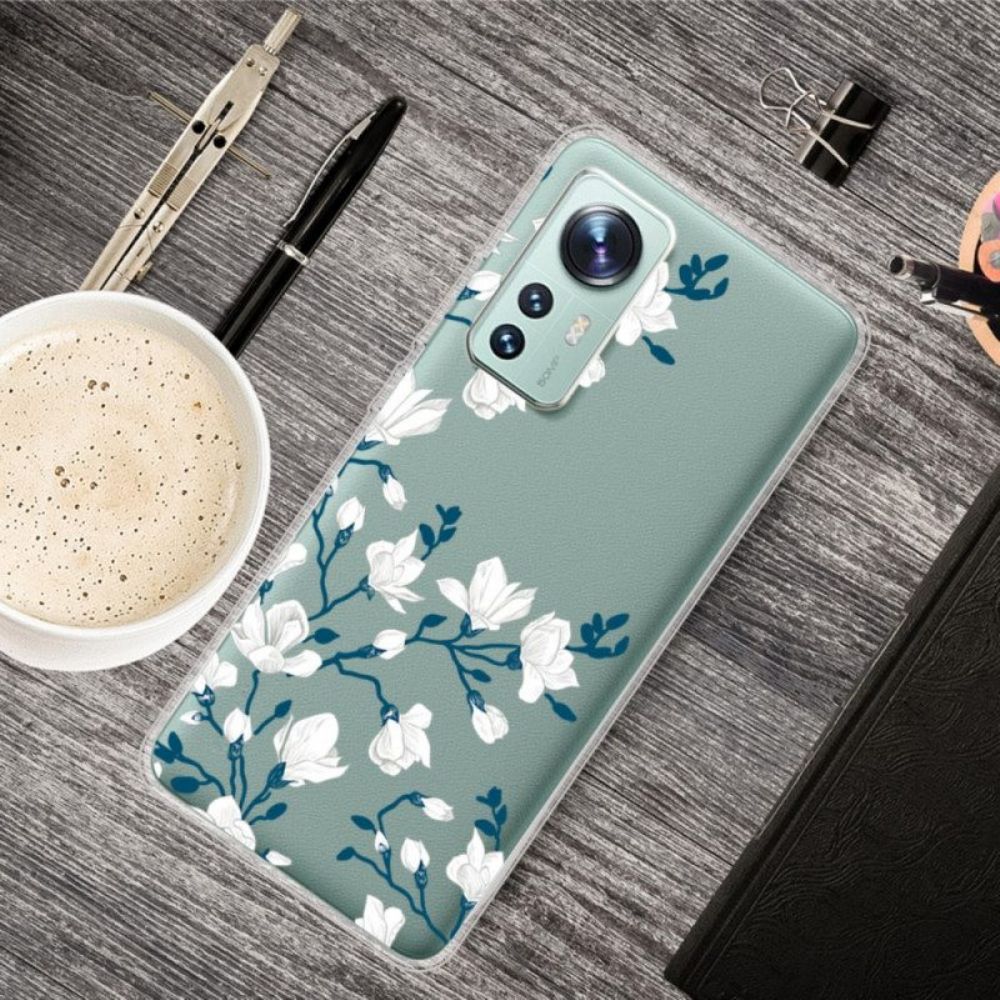 Handyhülle Für Xiaomi 12 Pro Weiße Blumen Aus Silikon