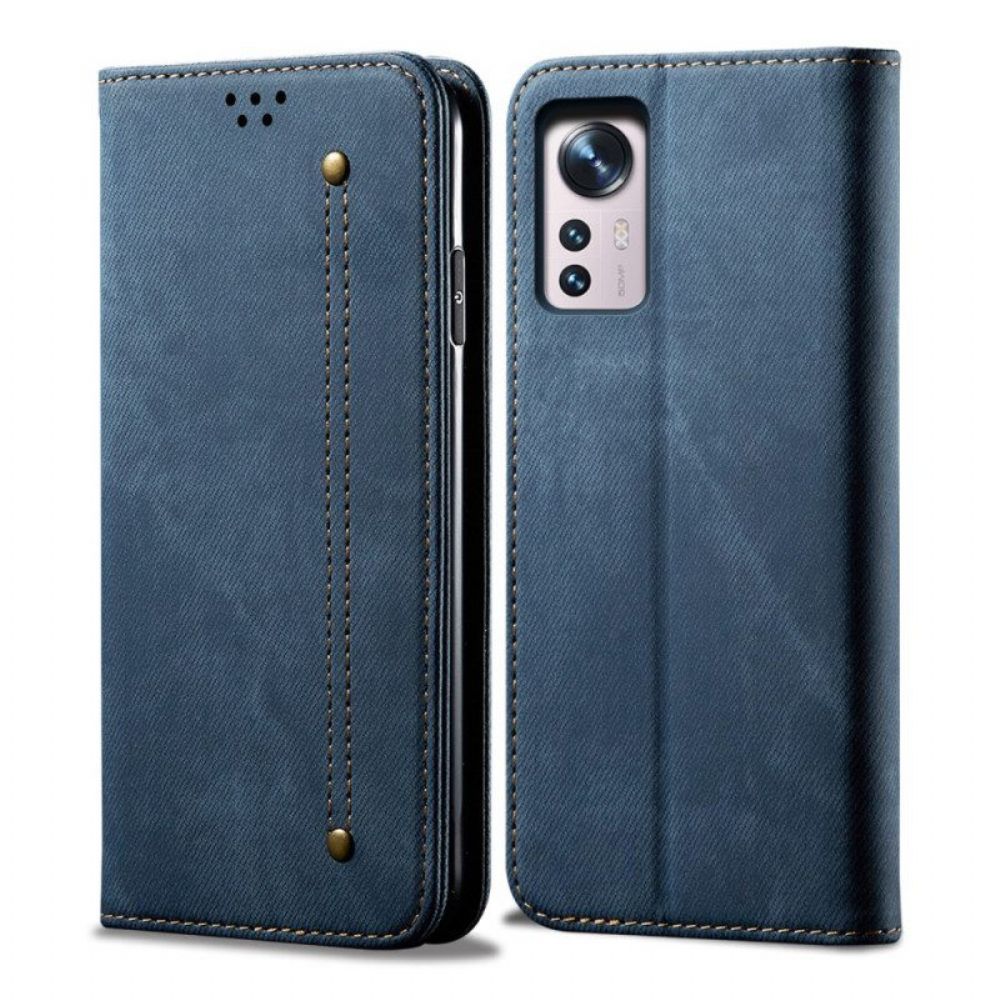 Schutzhülle Für Xiaomi 12 Pro Flip Case Denim-stoff