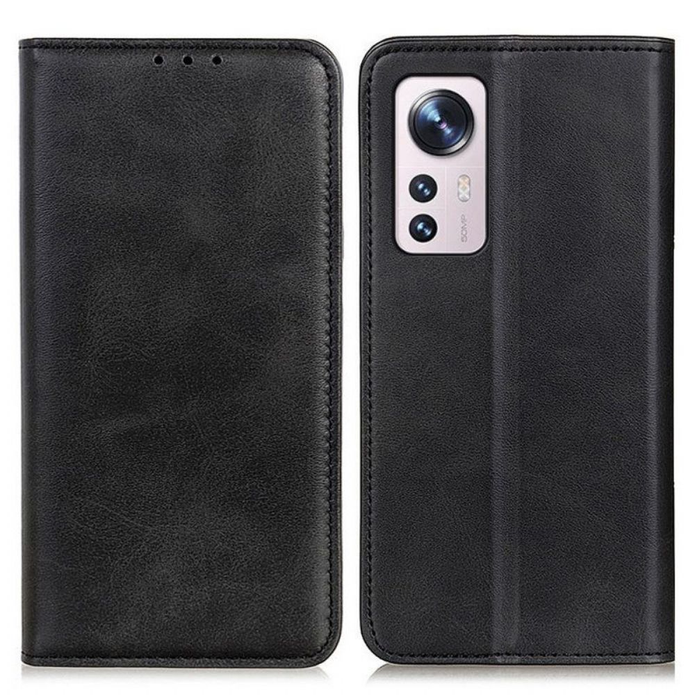 Schutzhülle Für Xiaomi 12 Pro Flip Case Elegantes Spaltleder