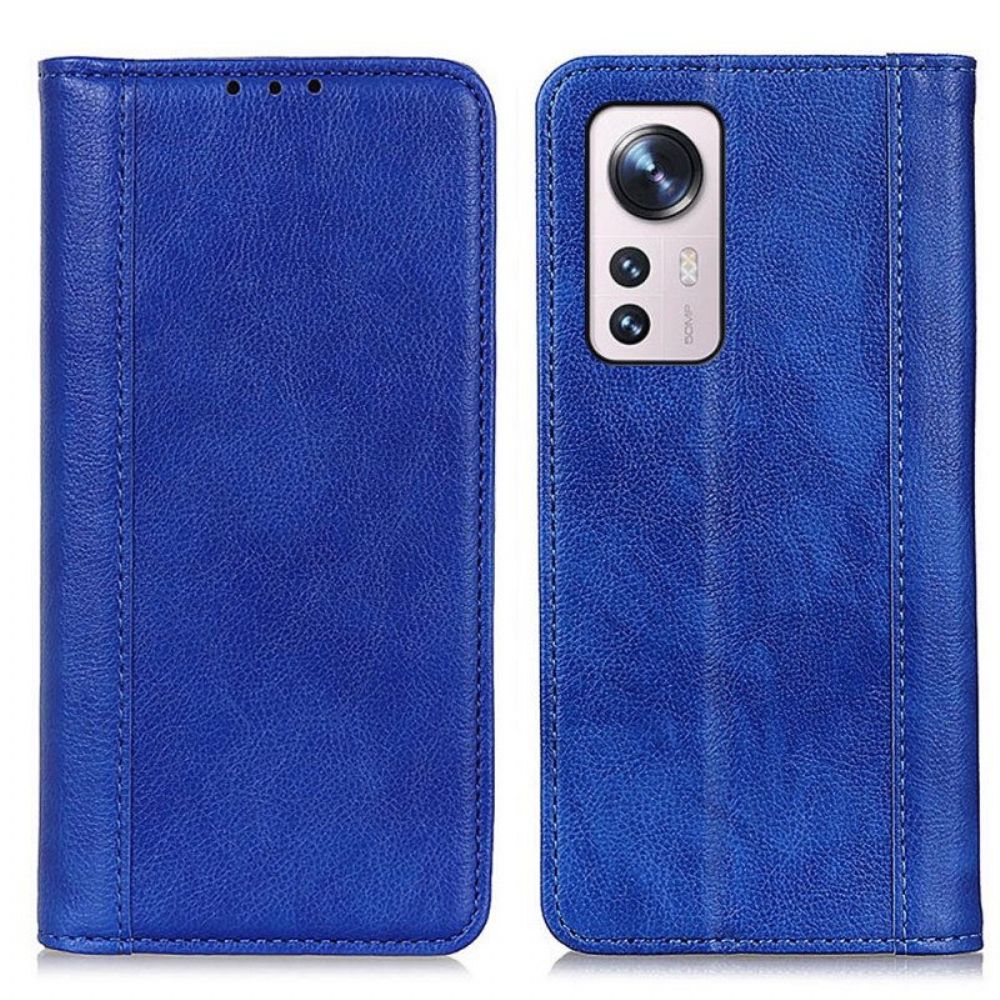 Schutzhülle Für Xiaomi 12 Pro Flip Case Farbige Version Aus Spaltleder