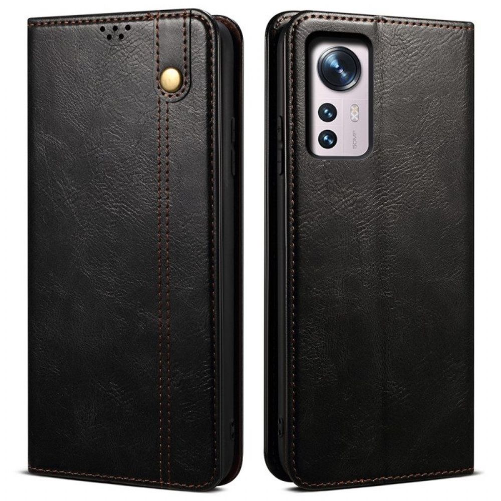 Schutzhülle Für Xiaomi 12 Pro Flip Case Gewachstes Kunstleder