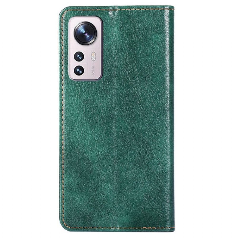 Schutzhülle Für Xiaomi 12 Pro Flip Case Nähte Aus Kunstleder