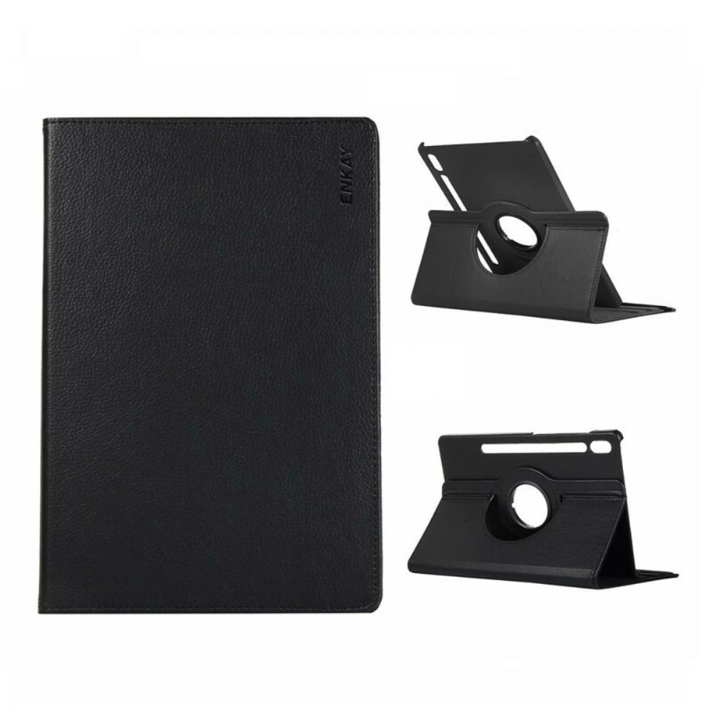 Case Für Samsung Galaxy Tab S7 / Tab S8 360° Drehbares Lychee Kunstleder Enkay