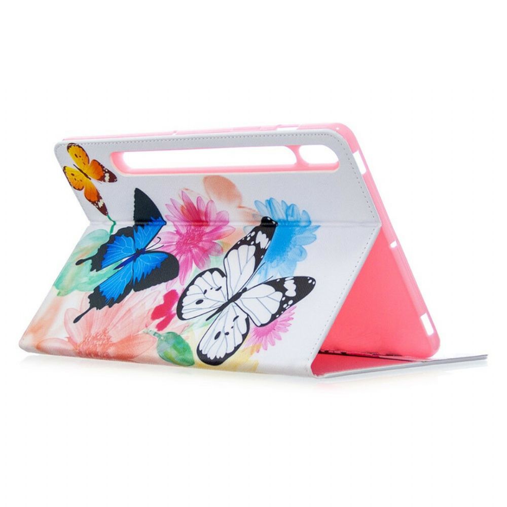 Case Für Samsung Galaxy Tab S7 / Tab S8 Aquarell Schmetterlinge