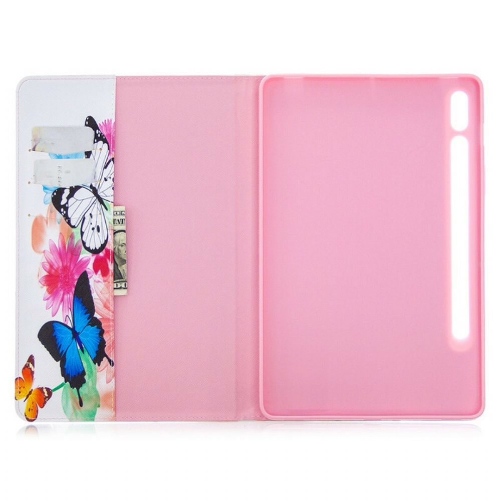 Case Für Samsung Galaxy Tab S7 / Tab S8 Aquarell Schmetterlinge