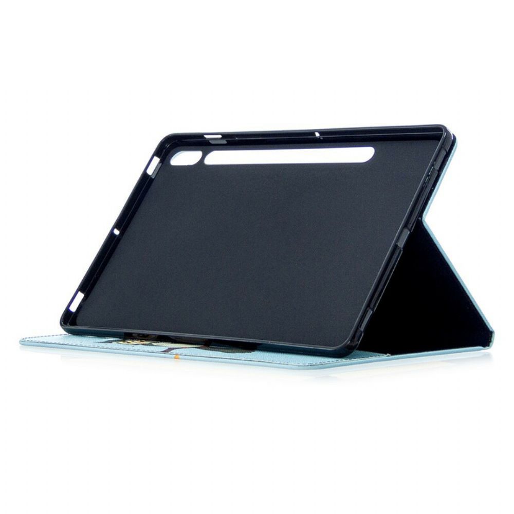 Case Für Samsung Galaxy Tab S7 / Tab S8 Eule Sitzt Auf Dem Ast