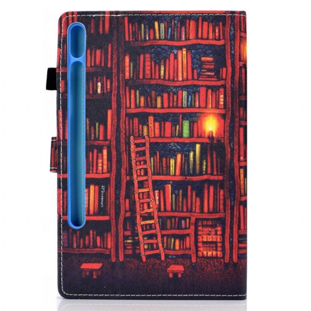 Flip Case Für Samsung Galaxy Tab S7 / Tab S8 Bibliothek