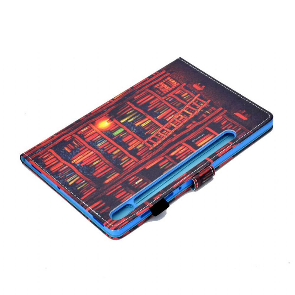 Flip Case Für Samsung Galaxy Tab S7 / Tab S8 Bibliothek