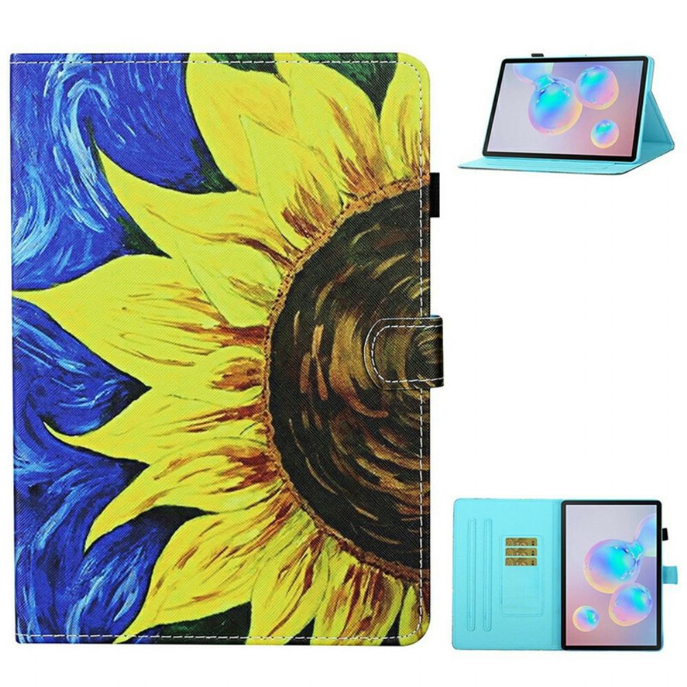 Flip Case Für Samsung Galaxy Tab S7 / Tab S8 Gemalte Sonnenblume