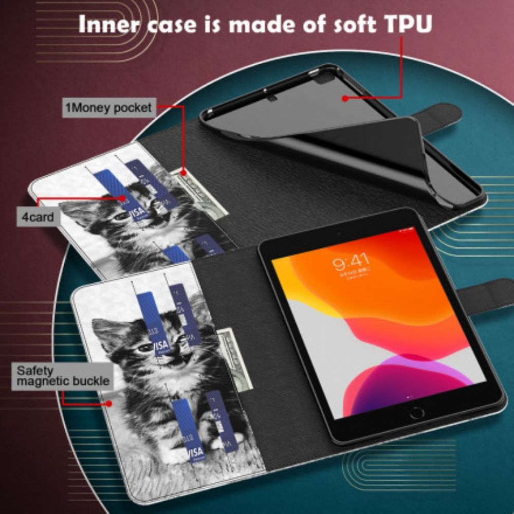 Flip Case Für Samsung Galaxy Tab S7 / Tab S8 Kätzchen