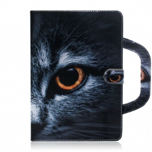 Flip Case Für Samsung Galaxy Tab S7 / Tab S8 Katze Mit Henkel