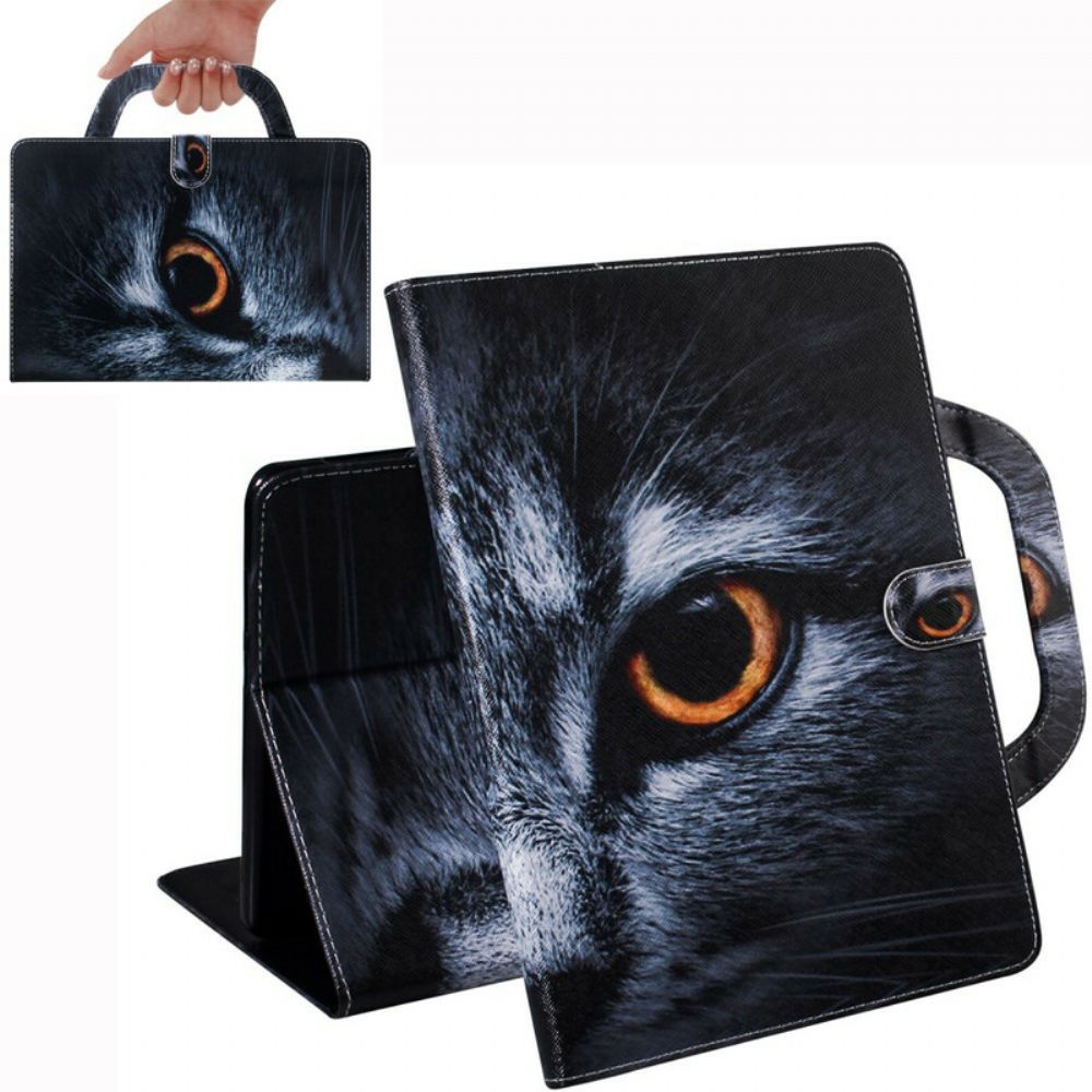 Flip Case Für Samsung Galaxy Tab S7 / Tab S8 Katze Mit Henkel