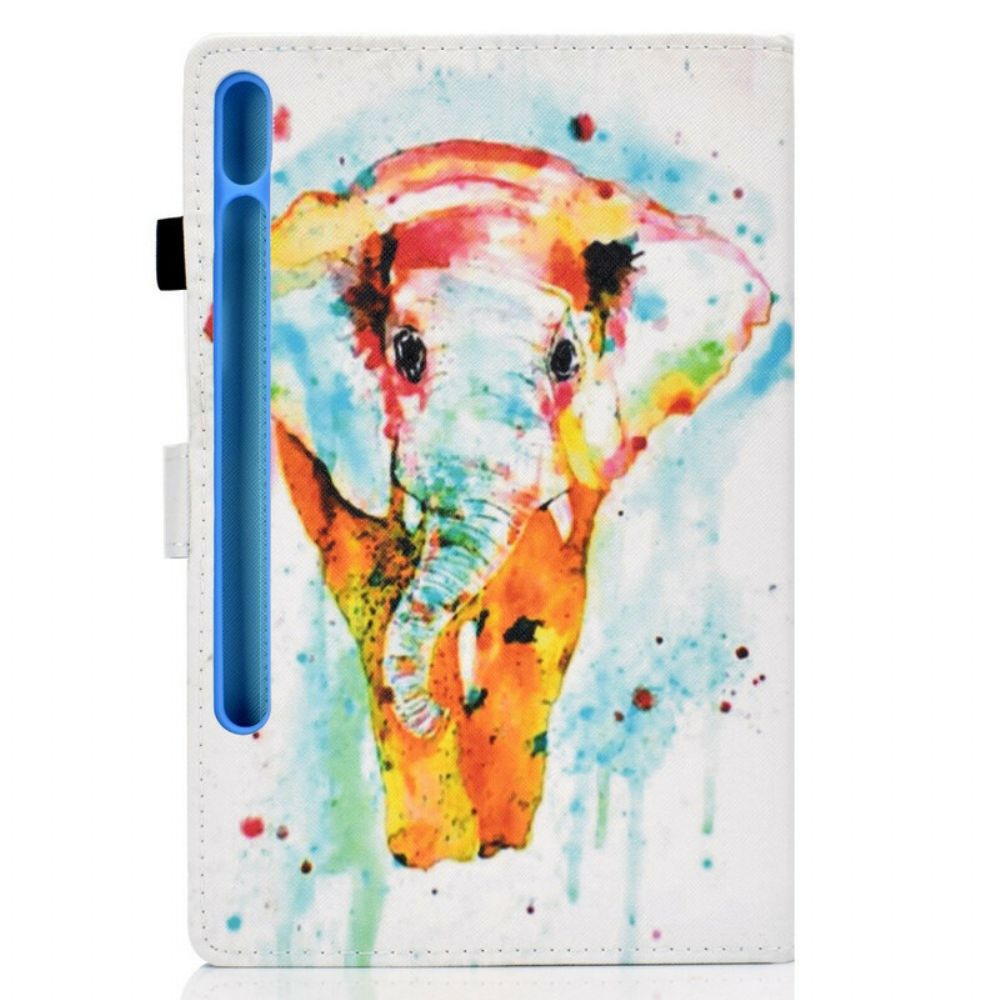 Lederhüllen Für Samsung Galaxy Tab S7 / Tab S8 Aquarell Elefant