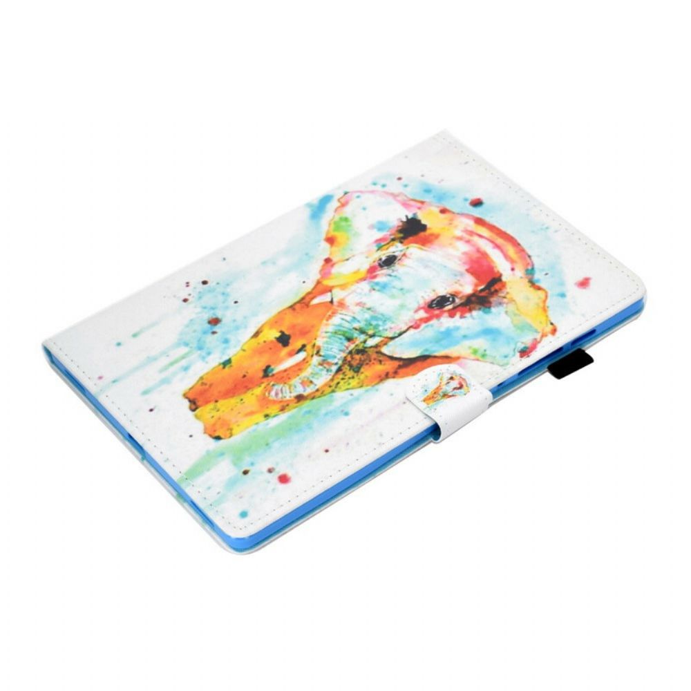 Lederhüllen Für Samsung Galaxy Tab S7 / Tab S8 Aquarell Elefant