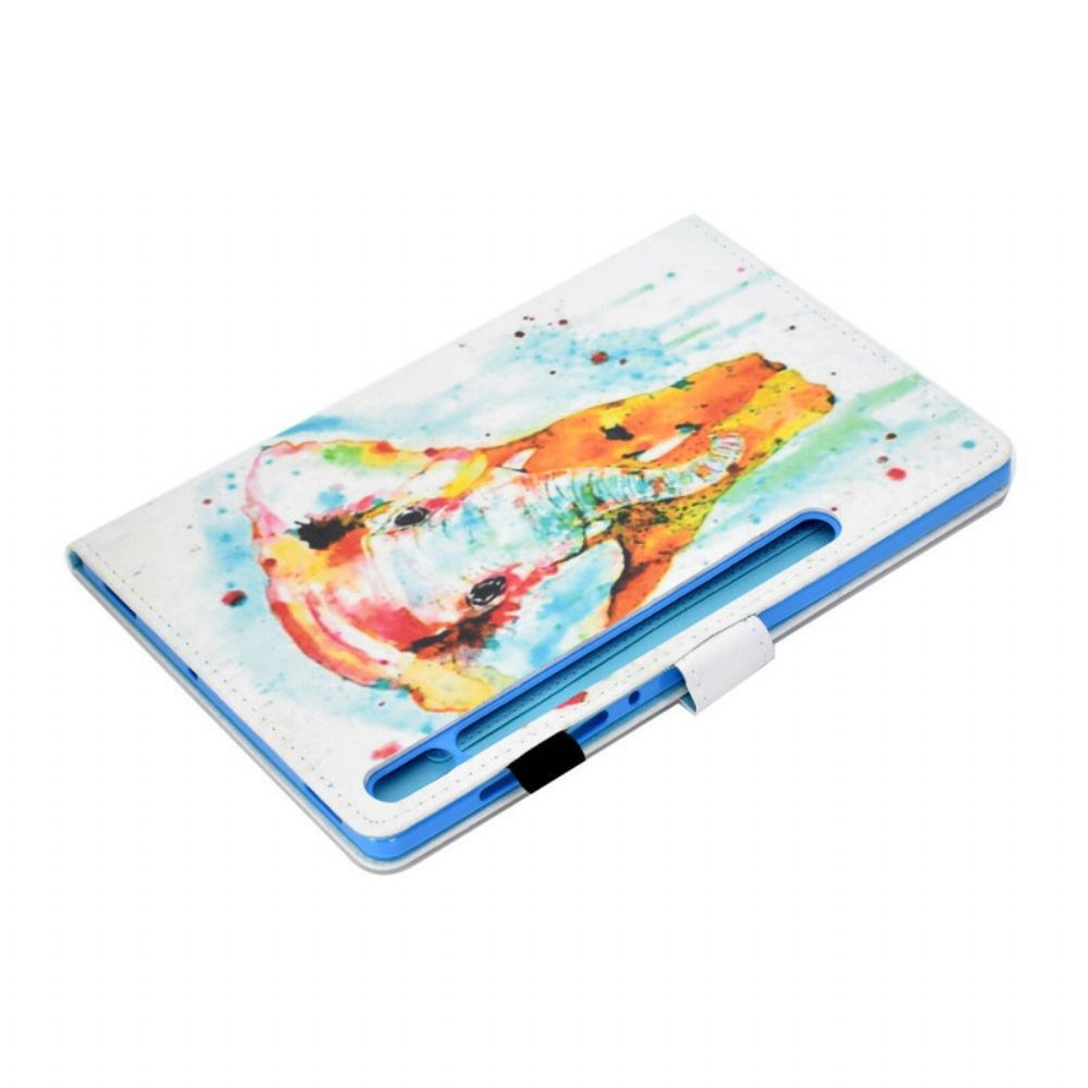 Lederhüllen Für Samsung Galaxy Tab S7 / Tab S8 Aquarell Elefant