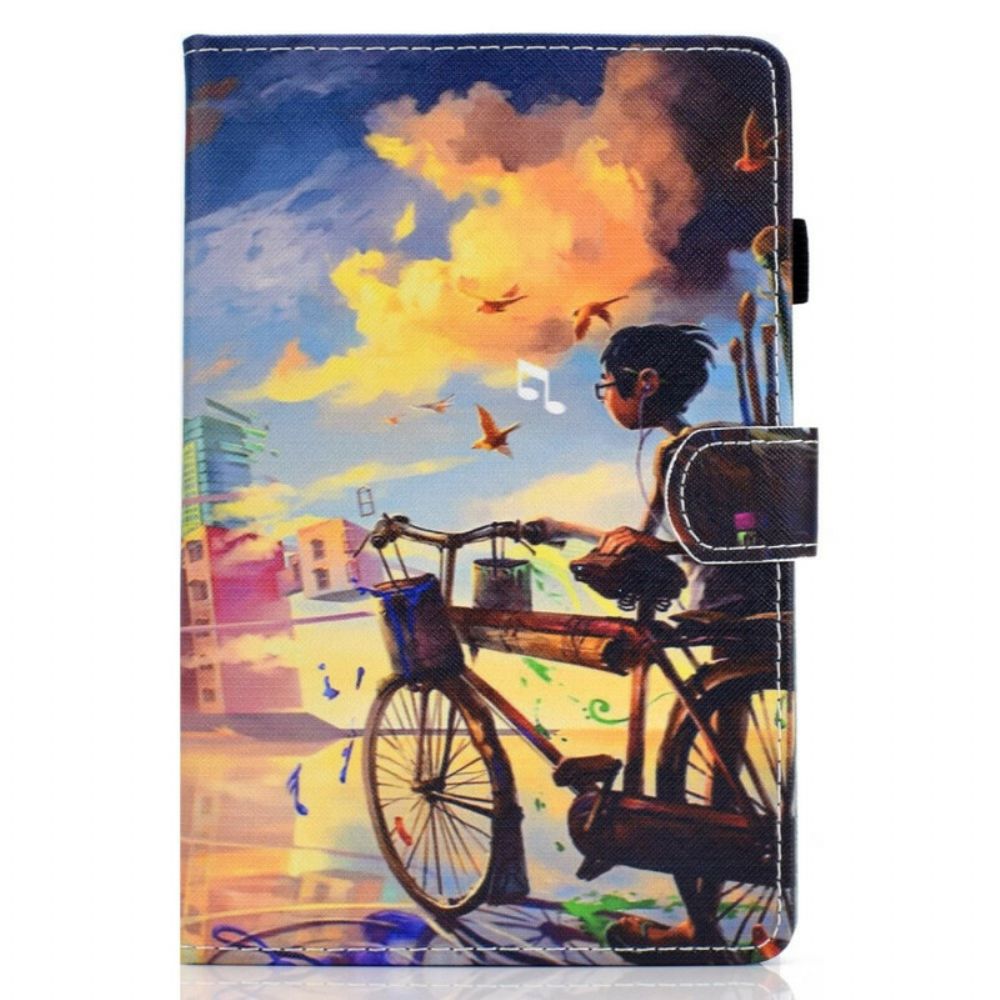 Lederhüllen Für Samsung Galaxy Tab S7 / Tab S8 Fahrrad Art.-nr